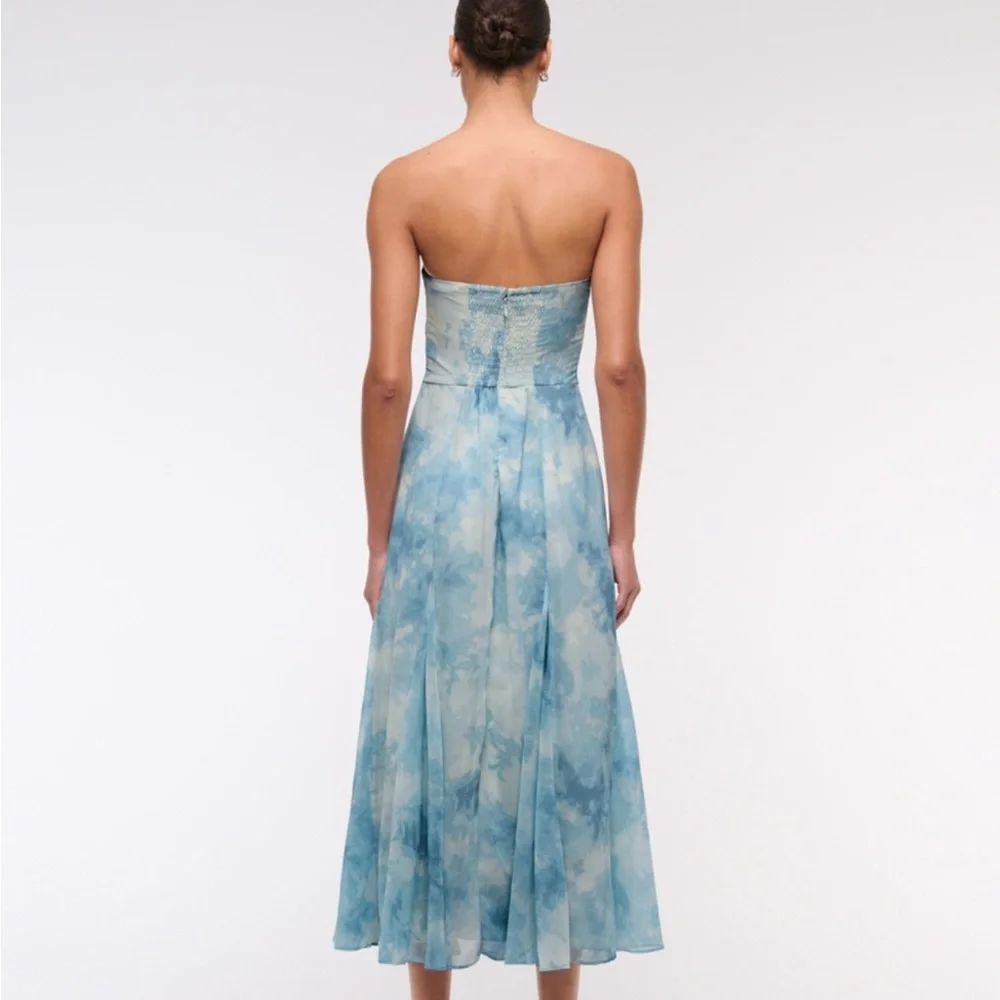 Abercrombie & Fitch Camille strapless godet midi dress - Picture 4 of 5